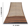 Sanskriti Vintage Sarees Ivory Pure Crepe Silk Printed Sari 5+yd Craft Sustainable Fabric