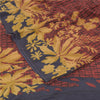 Sanskriti Vintage Sarees Dusty Red Pure Crepe Silk Print Sari 5+yd Craft Sustainable Fabric