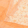 Sanskriti Vintage Sarees Ivory/Orange Pure Crepe Printed Sari 6+yd Craft Sustainable Fabric