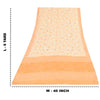 Sanskriti Vintage Sarees Ivory/Orange Pure Crepe Printed Sari 6+yd Craft Sustainable Fabric