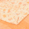 Sanskriti Vintage Sarees Ivory/Orange Pure Crepe Printed Sari 6+yd Craft Sustainable Fabric