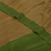 Sanskriti Vintage Sarees Brown/Green Pure Crepe Printed Sari 5+yd Craft Sustainable Fabric