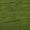 Sanskriti Vintage Sarees Brown/Green Pure Crepe Printed Sari 5+yd Craft Sustainable Fabric