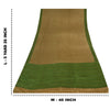 Sanskriti Vintage Sarees Brown/Green Pure Crepe Printed Sari 5+yd Craft Sustainable Fabric