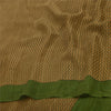 Sanskriti Vintage Sarees Brown/Green Pure Crepe Printed Sari 5+yd Craft Sustainable Fabric