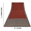 Sanskriti Vintage Sarier Mørkerød Ren Crepe Silke Trykt Sari 5+ yard Håndværk Bæredygtigt Stoff