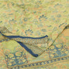 Sanskriti Vintage Sarees Light Green Pure Crepe Printed Sari 5+yd Craft Sustainable Fabric