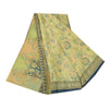 Sanskriti Vintage Sarees Light Green Pure Crepe Printed Sari 5+yd Craft Sustainable Fabric