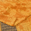 Sanskriti Vintage Sarees Yellow Pure Crepe Silk Printed Sari 5+yd Craft Sustainable Fabric