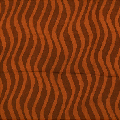 Sanskriti Vintage Sarier Grøn/Orange Ren Crepe Trykt Sari 5+ yard Håndværk Bæredygtigt Stoff