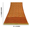 Sanskriti Vintage Sarier Grøn/Orange Ren Crepe Trykt Sari 5+ yard Håndværk Bæredygtigt Stoff