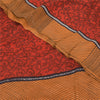 Sanskriti Vintage Sarier Røde 100% Ren Crepe Silke Trykt Sari 5+ yard Håndværk Bæredygtigt Stoff