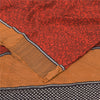 Sanskriti Vintage Sarier Røde 100% Ren Crepe Silke Trykt Sari 5+ yard Håndværk Bæredygtigt Stoff