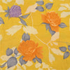 Sanskriti Vintage Sarees Yellow Pure Crepe Silk Printed Sari 5+yd Craft Sustainable Fabric