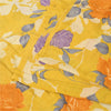 Sanskriti Vintage Sarees Yellow Pure Crepe Silk Printed Sari 5+yd Craft Sustainable Fabric