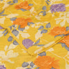 Sanskriti Vintage Sarees Yellow Pure Crepe Silk Printed Sari 5+yd Craft Sustainable Fabric