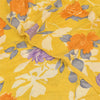 Sanskriti Vintage Sarees Yellow Pure Crepe Silk Printed Sari 5+yd Craft Sustainable Fabric