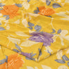 Sanskriti Vintage Sarees Yellow Pure Crepe Silk Printed Sari 5+yd Craft Sustainable Fabric