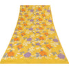 Sanskriti Vintage Sarees Yellow Pure Crepe Silk Printed Sari 5+yd Craft Sustainable Fabric