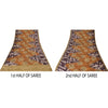 Sanskriti Vintage Sarees Multi Pure Crepe Silk Printed Sari 5+yd Craft Sustainable Fabric
