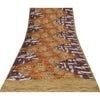 Sanskriti Vintage Sarees Multi Pure Crepe Silk Printed Sari 5+yd Craft Sustainable Fabric