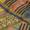 Sanskriti Vintage Sarees Multi Pure Crepe Silk Printed Sari 5+yd Craft Sustainable Fabric