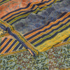 Sanskriti Vintage Sarees Multi Pure Crepe Silk Printed Sari 5+yd Craft Sustainable Fabric