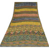 Sanskriti Vintage Sarees Multi Pure Crepe Silk Printed Sari 5+yd Craft Sustainable Fabric