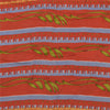 Sanskriti Vintage Sarees Reddish Orange Pure Crepe Silk Printed Sari 5+yd Sustainable Fabric