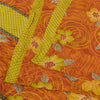 Sanskriti Vintage Sarees Orange Pure Crepe Silk Printed Sari 5+yd Craft Sustainable Fabric