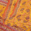 Sanskriti Vintage Sarees Yellow Pure Crepe Silk Printed Sari 5+yd Craft Sustainable Fabric