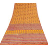Sanskriti Vintage Sarees Yellow Pure Crepe Silk Printed Sari 5+yd Craft Sustainable Fabric