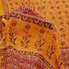 Sanskriti Vintage Sarees Yellow Pure Crepe Silk Printed Sari 5+yd Craft Sustainable Fabric