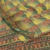 Sanskriti Vintage Sarees Embroidery Pure Crepe Silk Print Sari 5+yd Craft Sustainable Fabric
