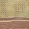 Sanskriti Vintage Sarees Olive Cream Pure Crepe Printed Sari 5+yd Craft Fabric