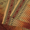 Сари Sanskriti Vintage, оранжевое/кремовое, чистый креп, напечатанное сари, 6+ ярдов, ткань для рукоделия из экологически чистой ткани