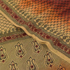 Сари Sanskriti Vintage, оранжевое/кремовое, чистый креп, напечатанное сари, 6+ ярдов, ткань для рукоделия из экологически чистой ткани