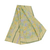 Sanskriti Vintage Sarees Olive Green Pure Crepe Printed Sari 5+yd Craft Sustainable Fabric