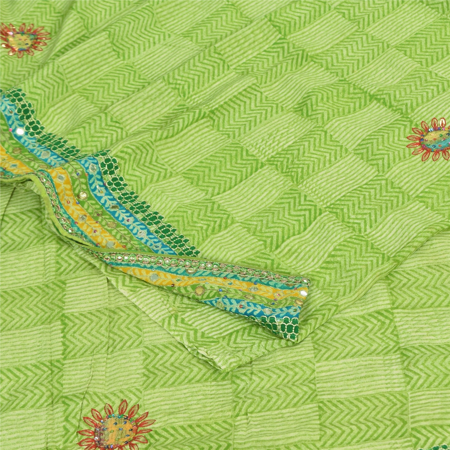 Санскритские винтажные сари из чистого крепа, расшитого вручную бисером, сари с принтом Gota Patti, устойчивая ткань