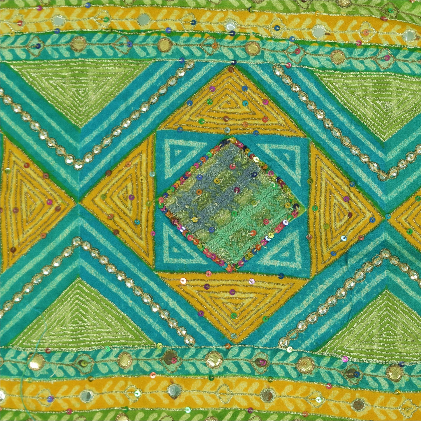 Санскритские винтажные сари из чистого крепа, расшитого вручную бисером, сари с принтом Gota Patti, устойчивая ткань