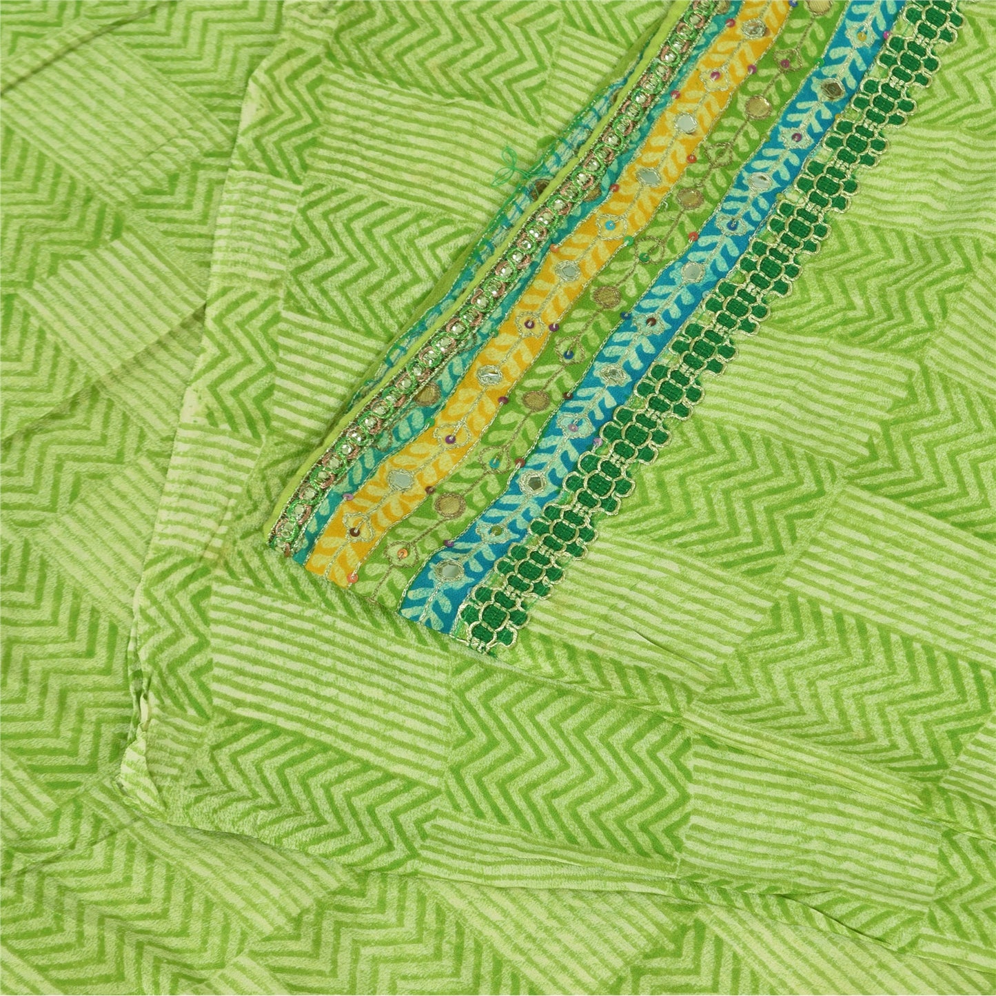 Санскритские винтажные сари из чистого крепа, расшитого вручную бисером, сари с принтом Gota Patti, устойчивая ткань