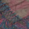 Sanskriti Vintage Sarees Pink/Blue Pure Crepe Embroidered Print Sari 5+yd Sustainable Fabric