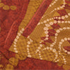 Sanskriti Vintage Sarees Saffron Pure Crepe Silk Printed Sari 5+yd Craft Fabric