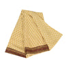 Sanskriti Vintage Sarees Lemon Pure Crepe Mukesh Work Printed Sari 5+yd Sustainable Fabric