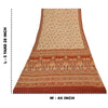 Sanskriti Vintage Sarees Hand Beaded Pure Crepe Printed Sari 5+yd Craft Sustainable Fabric