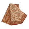 Sanskriti Vintage Sarees Hand Beaded Pure Crepe Printed Sari 5+yd Craft Sustainable Fabric