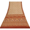 Sanskriti Vintage Sarees Hand Beaded Pure Crepe Printed Sari 5+yd Craft Sustainable Fabric