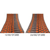 Sanskriti Vintage Sarees Black/Orange Pure Crepe Printed Sari 5+yd Craft Sustainable Fabric