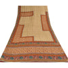 Sanskriti Vintage Sarees Embroidery Print Pure Crepe Silk Sari 5+yd Craft Sustainable Fabric