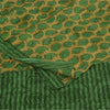 Sanskriti Vintage Sarees Green Pure Crepe Silk Printed Sari 5+yd Craft Sustainable Fabric